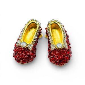 Red and Gold Crystal Shoe Brooch
